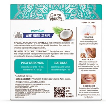 Guru Nanda Premium Whitening Strips, 32 ct