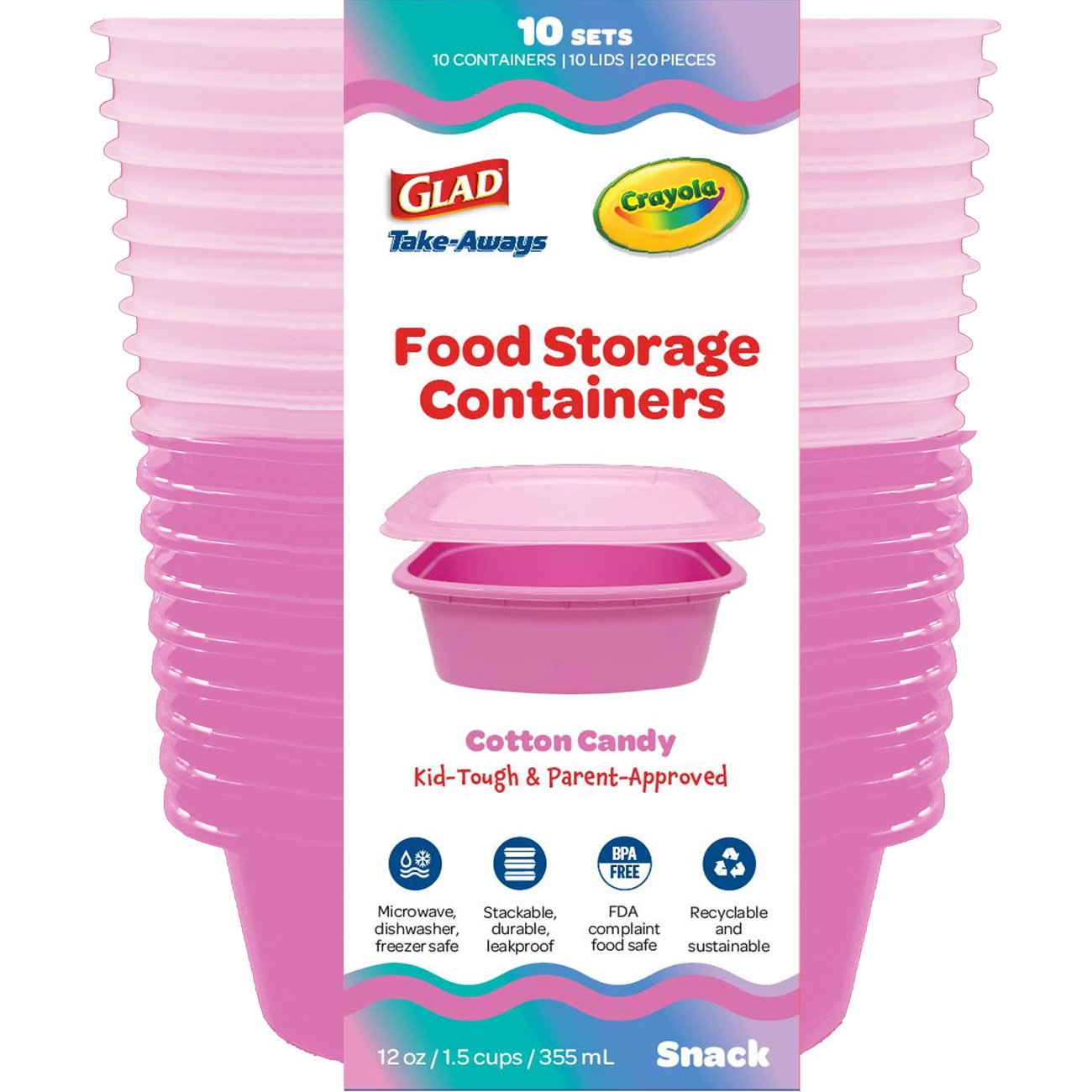Glad Take-Aways Food Storage Containers - Cotton Candy, 10 pk - Shop ...