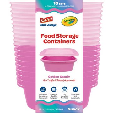 Glad Take-Aways Food Storage Containers - Cotton Candy, 10 pk