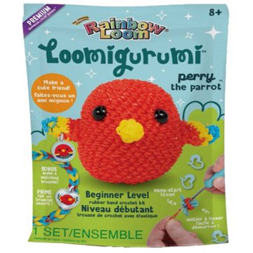 Rainbow Loom Loomigurumi Perry the Parrot Beginner Rubber Band Crochet Kit