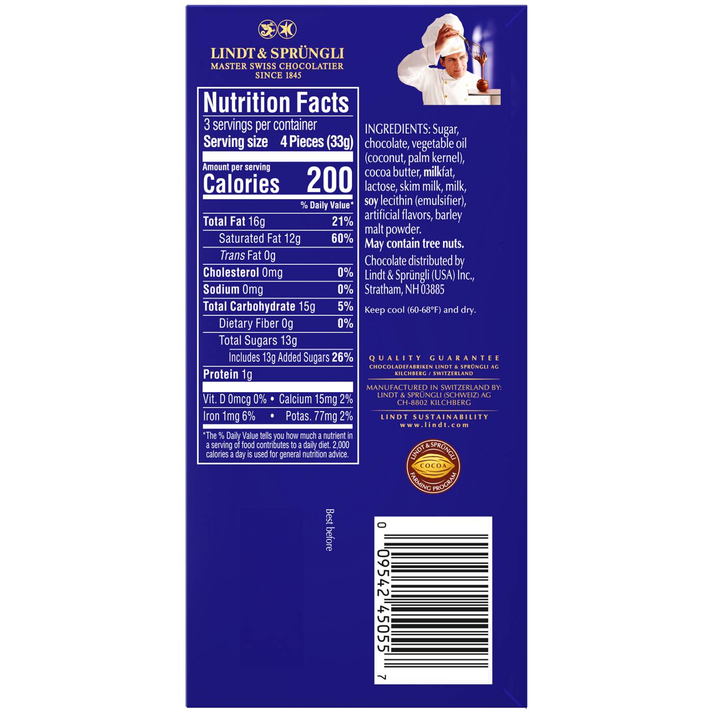 Lindt Lindor Filled Dark Chocolate Bar; image 2 of 2