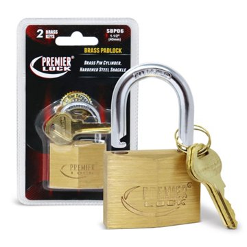 Preimer Lock Solid Brass Padlock, 1.5''