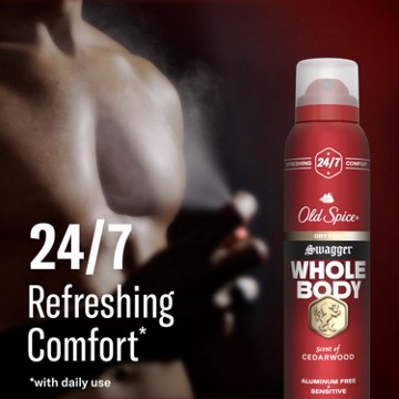 Old Spice Whole Body Deodorant for Men, Swagger, Aluminum Free Spray for 24/7 Freshness