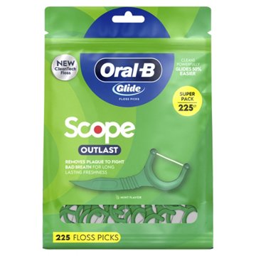 Oral-B Glide Floss Picks - Scope Outlast Mint Flavor, 225 ct