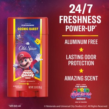 Old Spice Limited Edition Super Mario Galaxy Aluminum Free Deodorant Solid - Cosmic Quest
