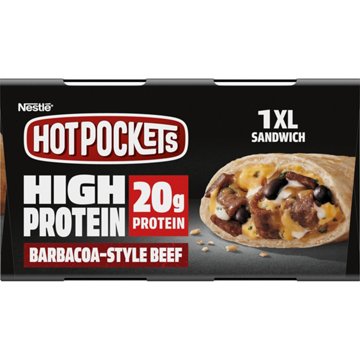Hot Pockets 20g Protein Barbacoa Style Beef XL Frozen Sandwich, 6.75 oz
