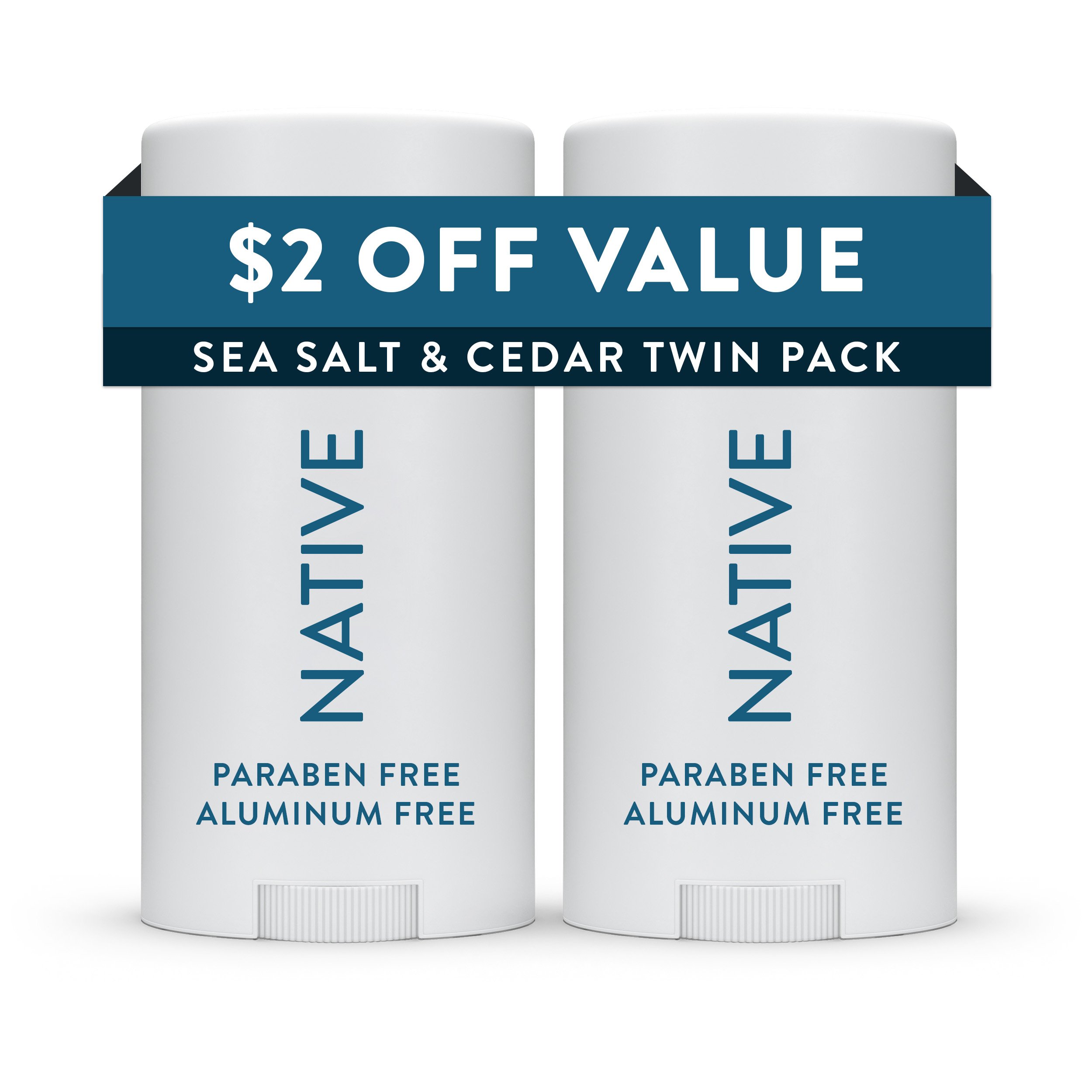 Native Native Twin Pack Sea Salt & Cedar Deodorant 2x 2.3 oz