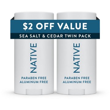 Native Native Twin Pack Sea Salt & Cedar Deodorant 2x 2.3 oz