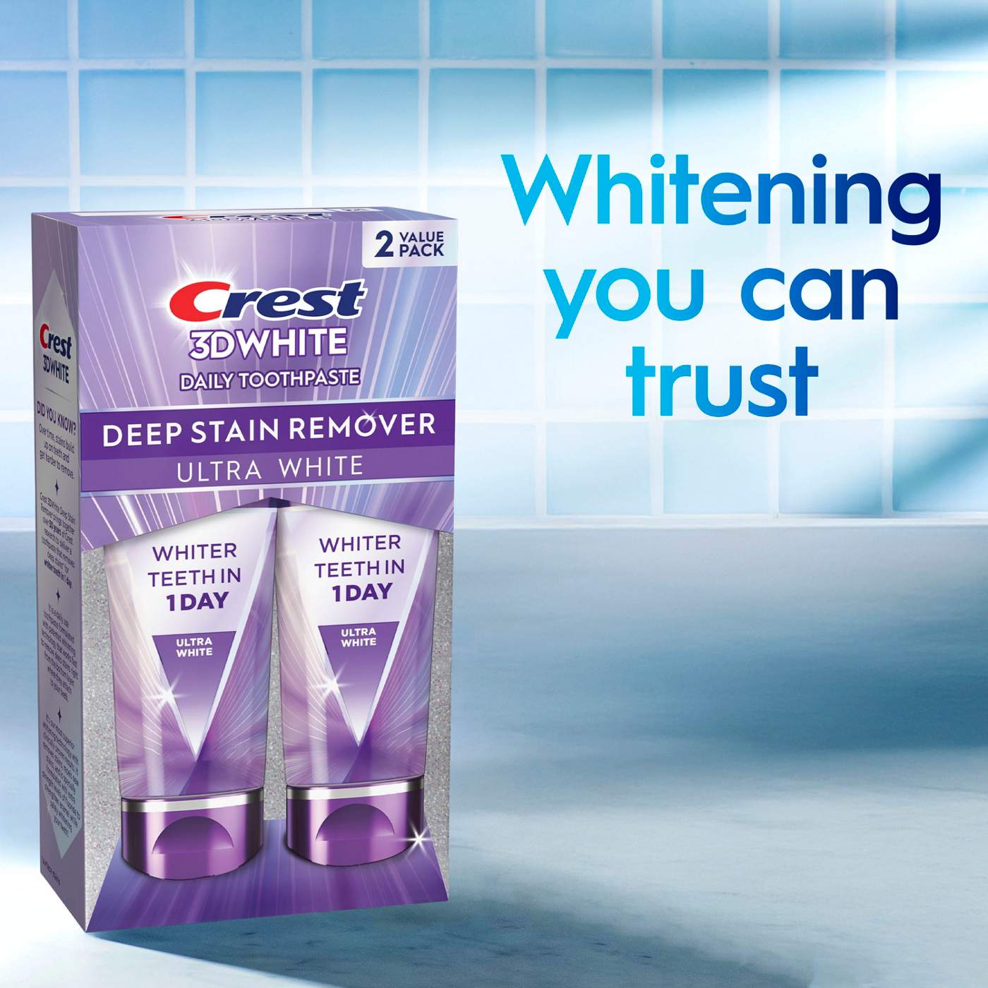 Crest 3D White Deep Stain Remover Toothpaste - Ultra White, 2 pk; image 8 of 10