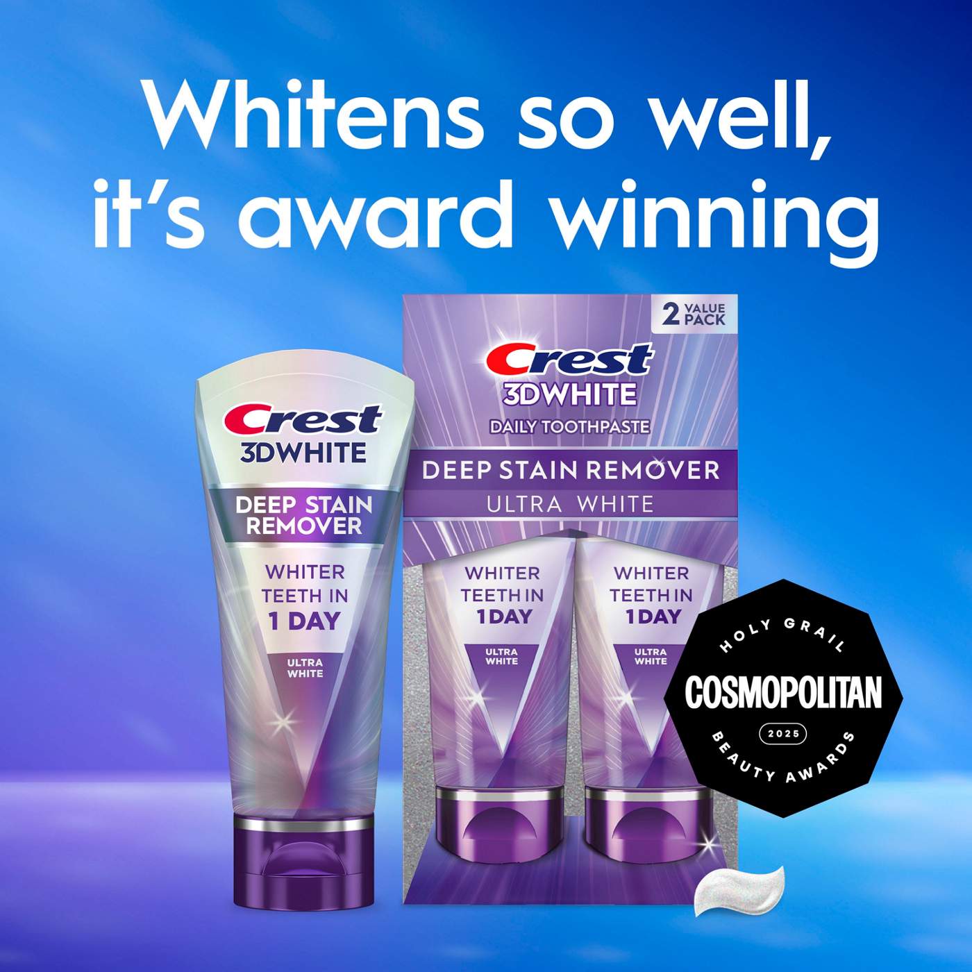 Crest 3D White Deep Stain Remover Toothpaste - Ultra White, 2 pk; image 9 of 10