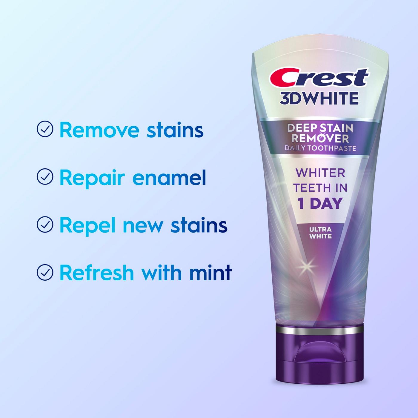 Crest 3D White Deep Stain Remover Toothpaste - Ultra White, 2 pk; image 10 of 10
