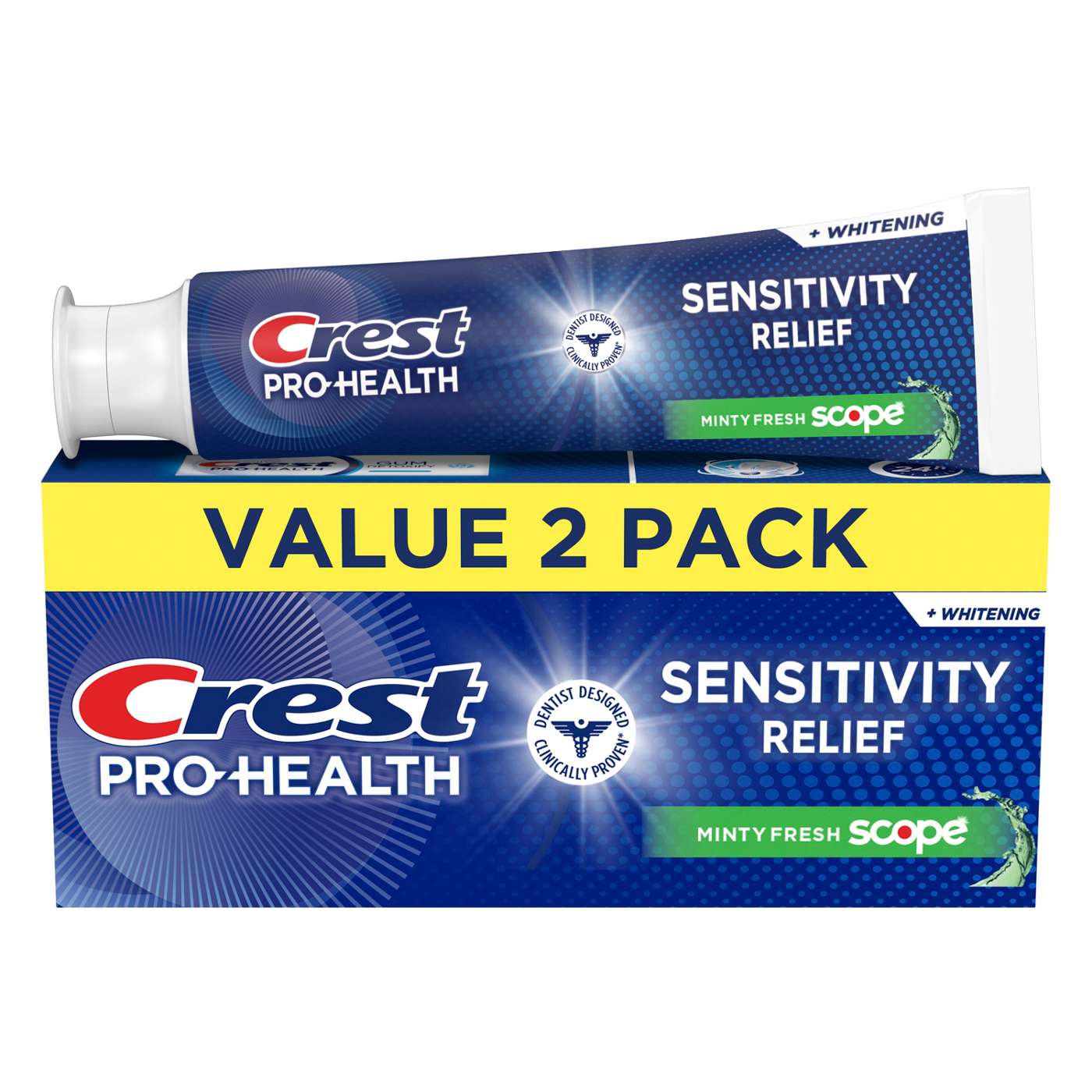 Crest Pro-Health Sensitivity Relief Toothpaste - Minty Fresh Scope, 2 Pk; image 1 of 8