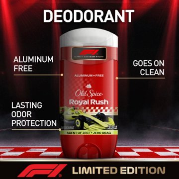 Old Spice Limited Edition F1 Aluminum Free Deodorant Solid - Royal Rush