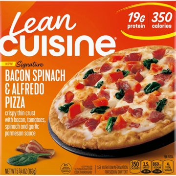 Lean Cuisine Signature 19g Protein Bacon, Spinach & Alfredo Pizza