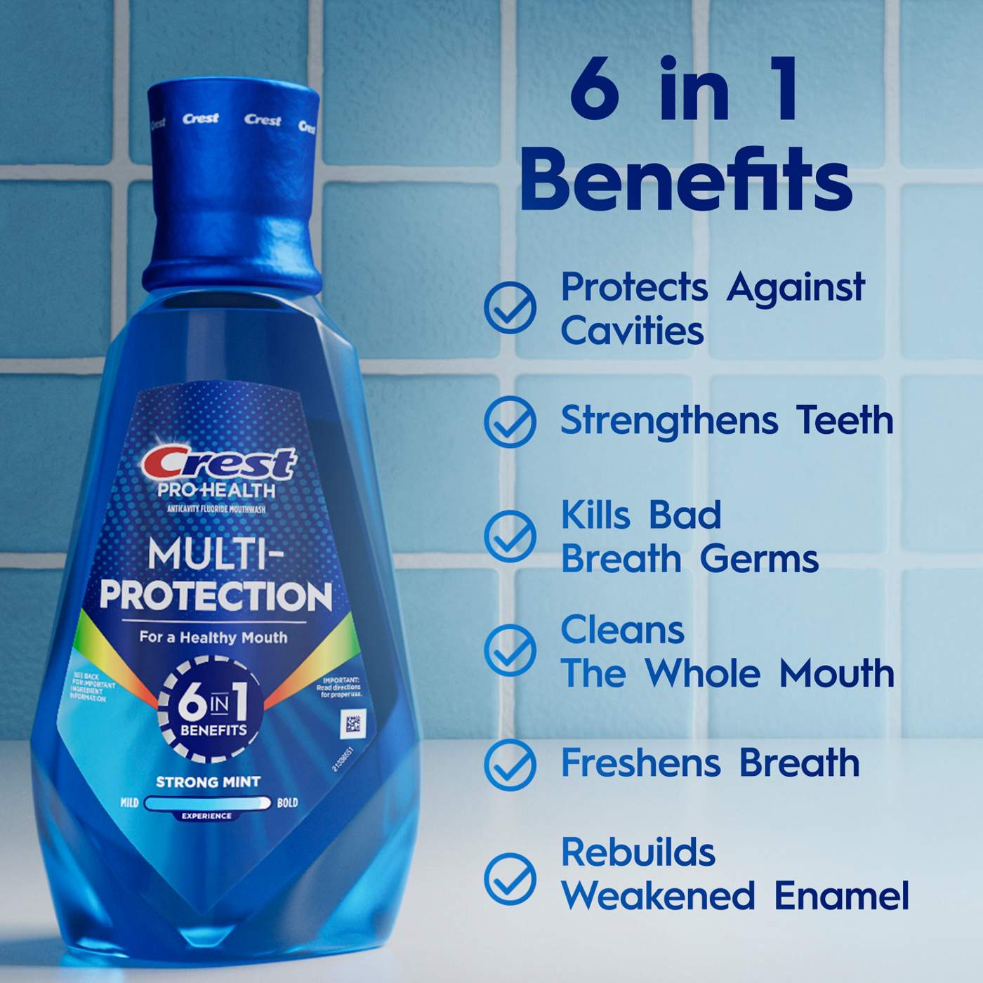 Crest Pro-Health Multi-Protection Mouthwash -  Strong Mint; image 4 of 10