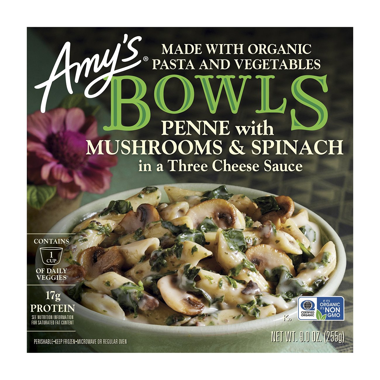 Amy's 17g Protein Mushrooms & Spinach Penne Bowl - Shop Entrees & sides ...