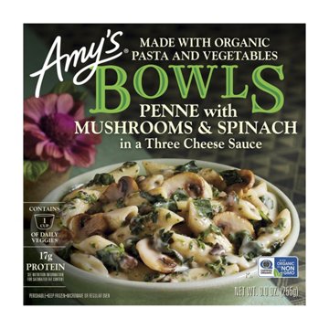 Amy's 17g Protein Mushrooms & Spinach Penne Bowl