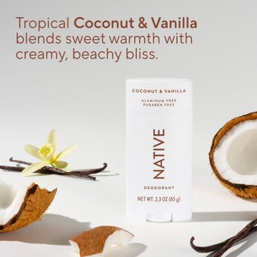 Native Aluminum Free Deodorant Solid - Coconut & Vanilla, 2 pk