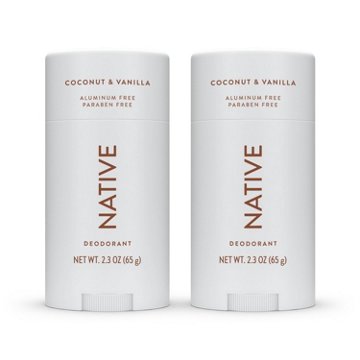 Native Aluminum Free Deodorant Solid - Coconut & Vanilla, 2 pk