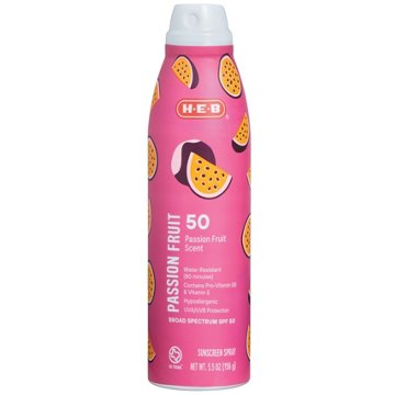 H-E-B SPF 50 Passion Fruit Sunscreen Spray - Oxybenzone Free