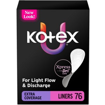 Kotex Absorbent Flat Liners, Extra Coverage