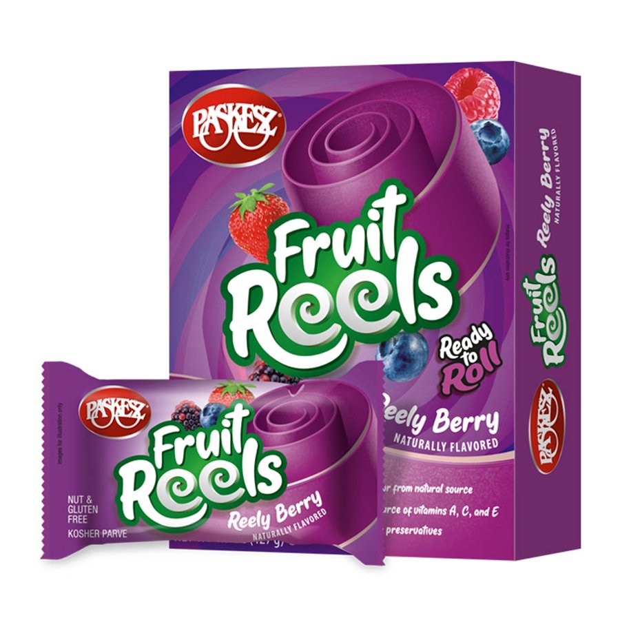 Paskesz Kosher Fruit Reels Packs - Reely Berry - Shop Fruit snacks at H-E-B