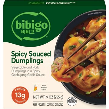 bibigo Frozen Vegetable & Pork Spicy Sauced Dumplings