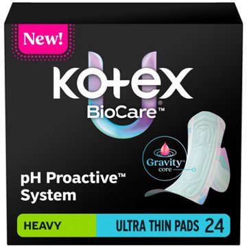 Kotex BioCare Ultra Thin Pads, Heavy Absorbency