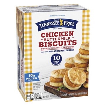 Odom's Tennessee Pride Snack Size Chicken Buttermilk Biscuit Breakfast Sandwiches, 10 ct