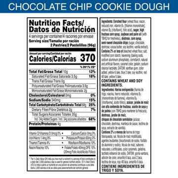 Pop-Tarts Frosted Chocolate Chip Cookie Dough Toaster Pastries, 8 t
