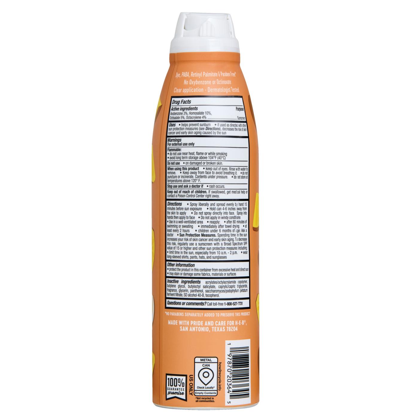 H-E-B Oxybenzone Free Pina Colada Sunscreen Spray - SPF 50; image 2 of 2
