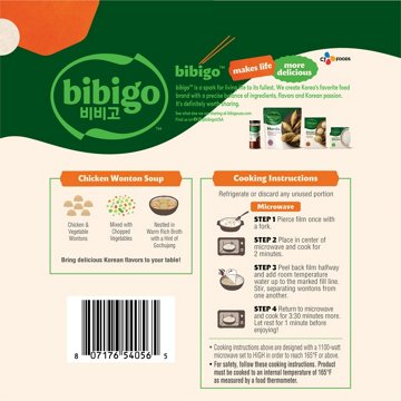 bibigo Frozen Chicken Wonton Soup, 10 oz