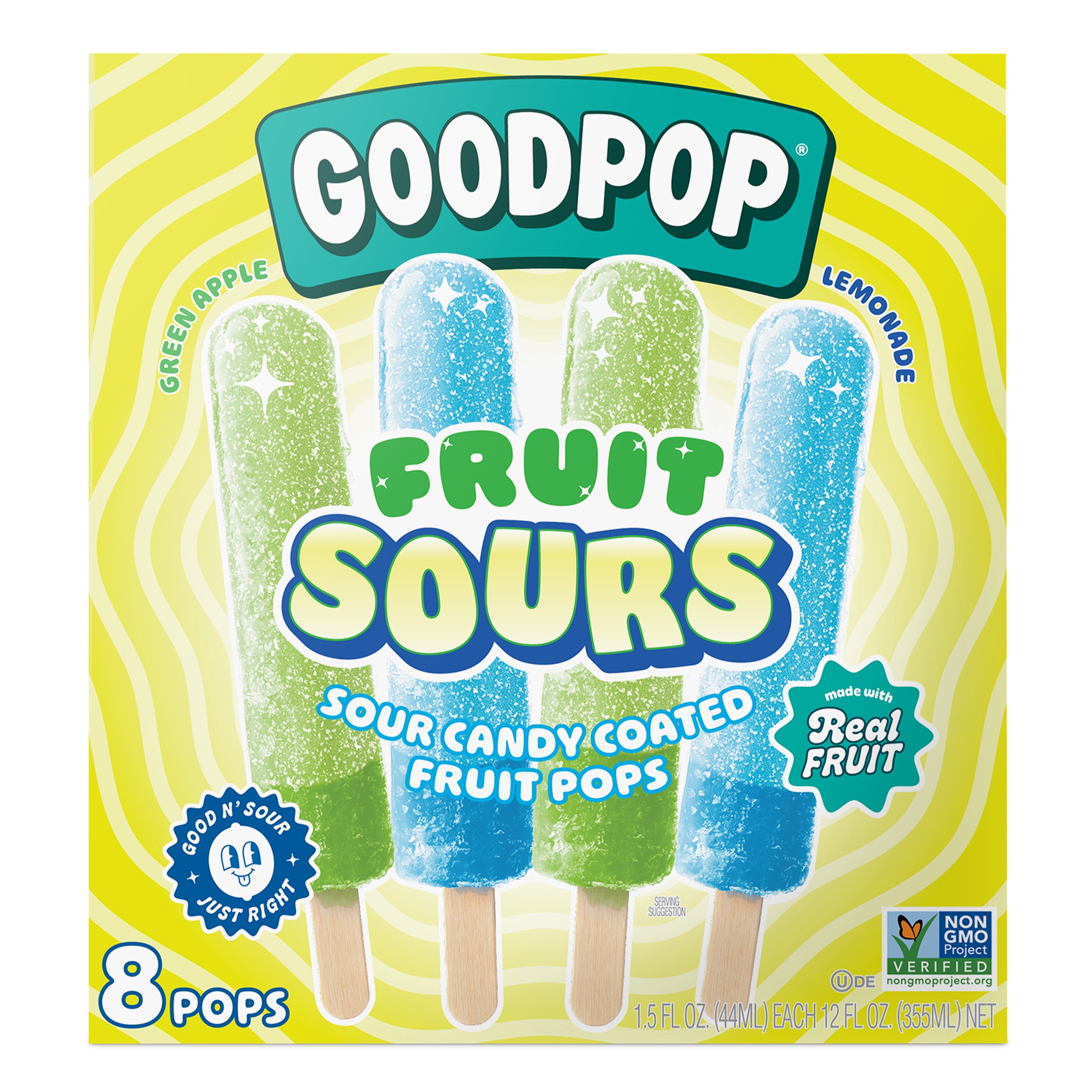 GoodPop Fruit Sours Pops Variety Pack - Green Apple & Lemonade - Shop ...