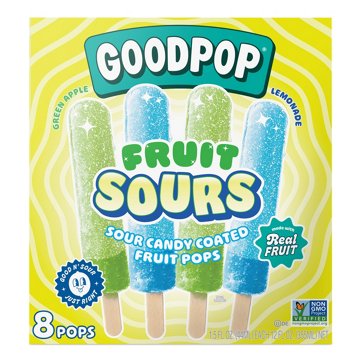 GoodPop Fruit Sours Pops Variety Pack - Green Apple & Lemonade