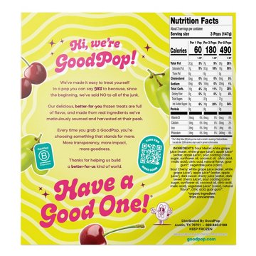 GoodPop Fruit Pops Variety Pack - Sours Cherry & Melon