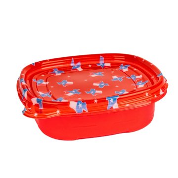 Acadian Trading Texas Flag Food Containers - Red, 5 pk