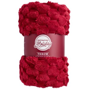 Destination Holiday Maroon Jacquard Throw, 50'' x 60''