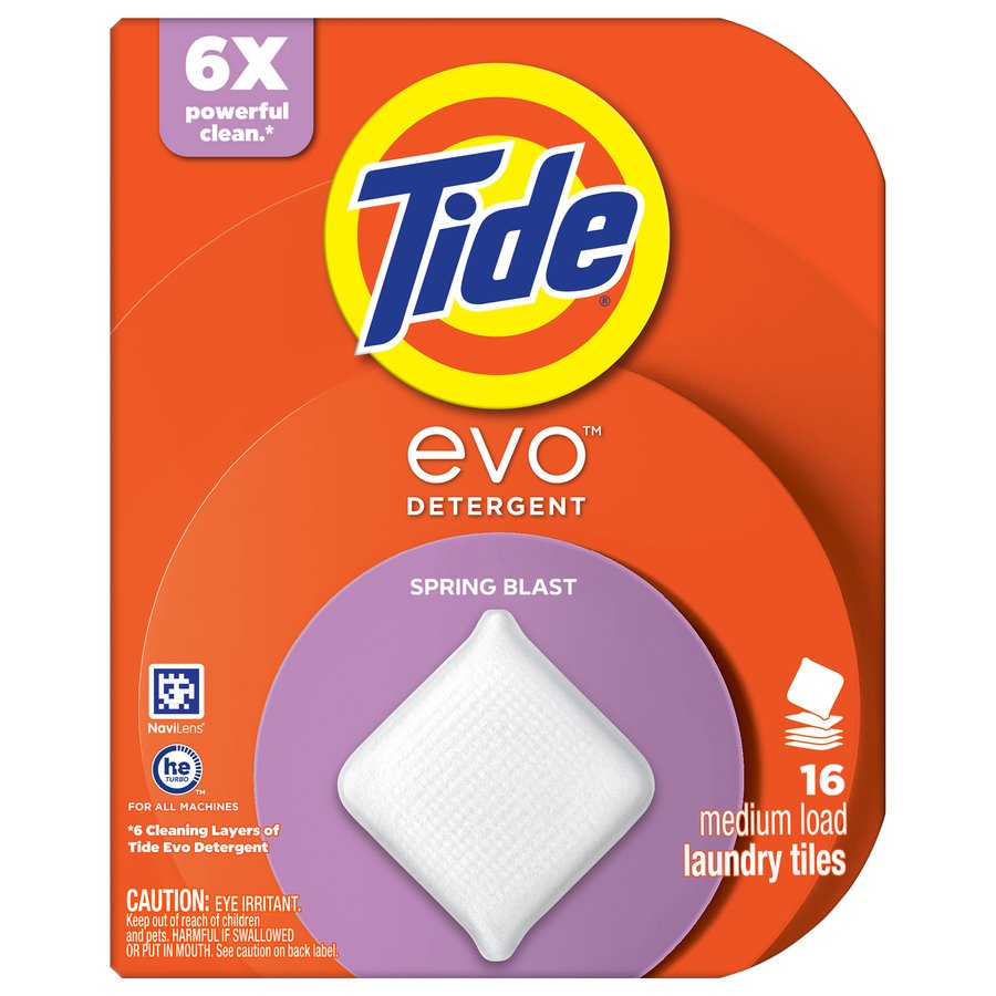 Tide Evo Laundry Detergent Tiles - Spring Blast - Shop Detergent