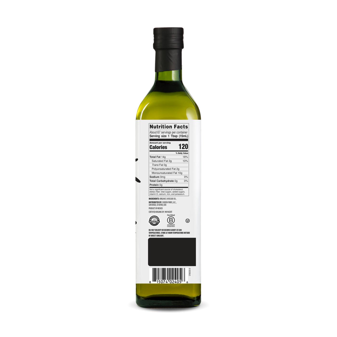 Chosen Foods 100% Pure Organic Avocado Oil; image 2 of 3