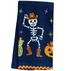 Destination Holiday Cowboy Skeleton Halloween Kitchen Towel, Each