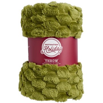 Destination Holiday Green Jacquard Throw, 50'' x 60''