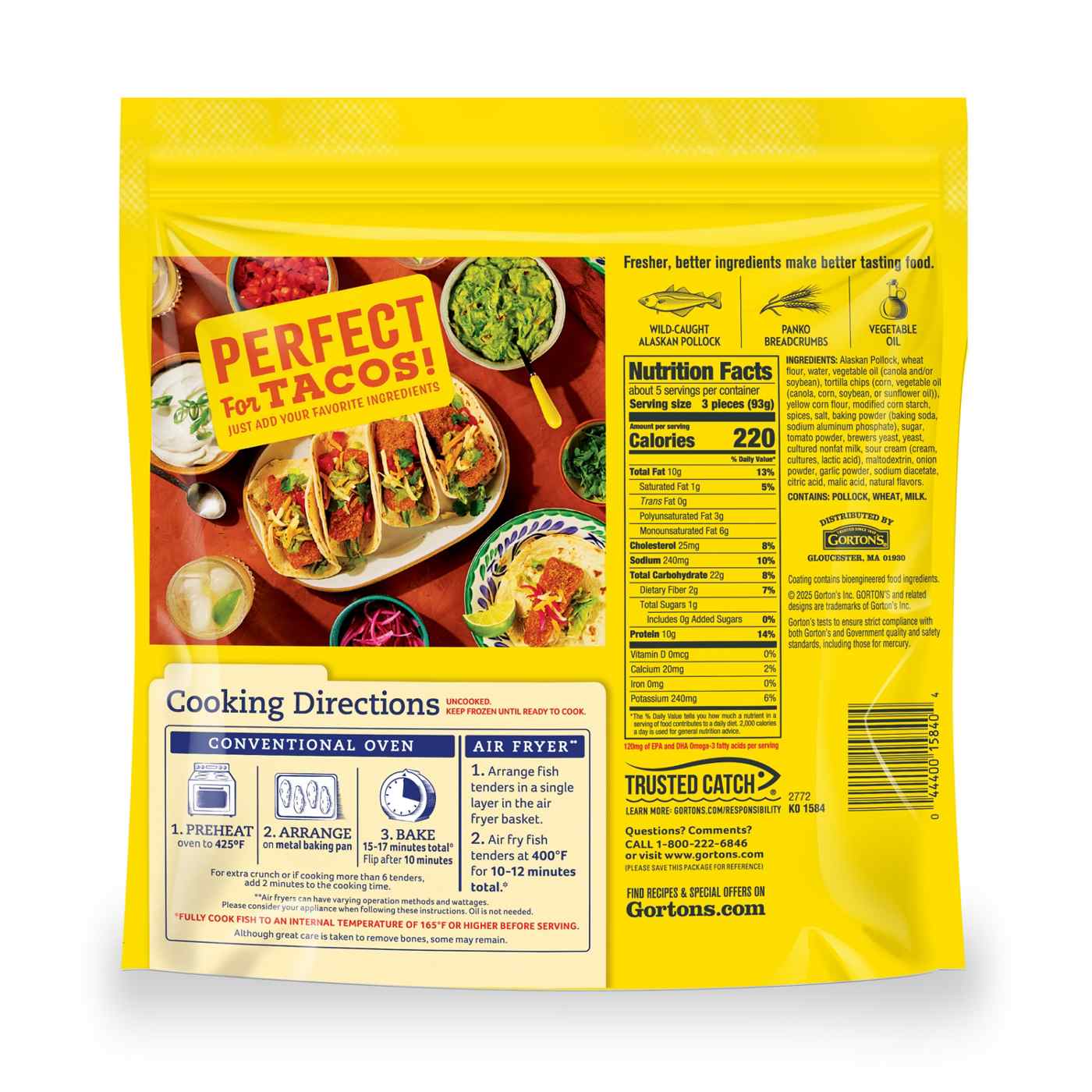 Gorton's Taco Seasoned Breaded Fish Taco Tenders; image 7 of 8