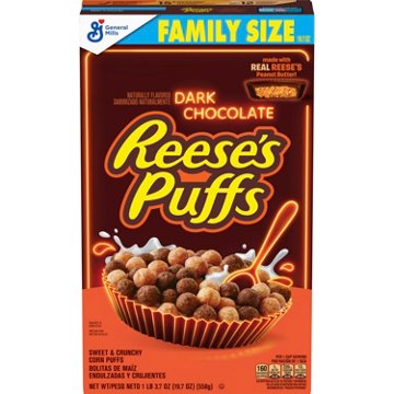 General Mills Reese's Puffs Dark Chocolate Cereal - Family Size