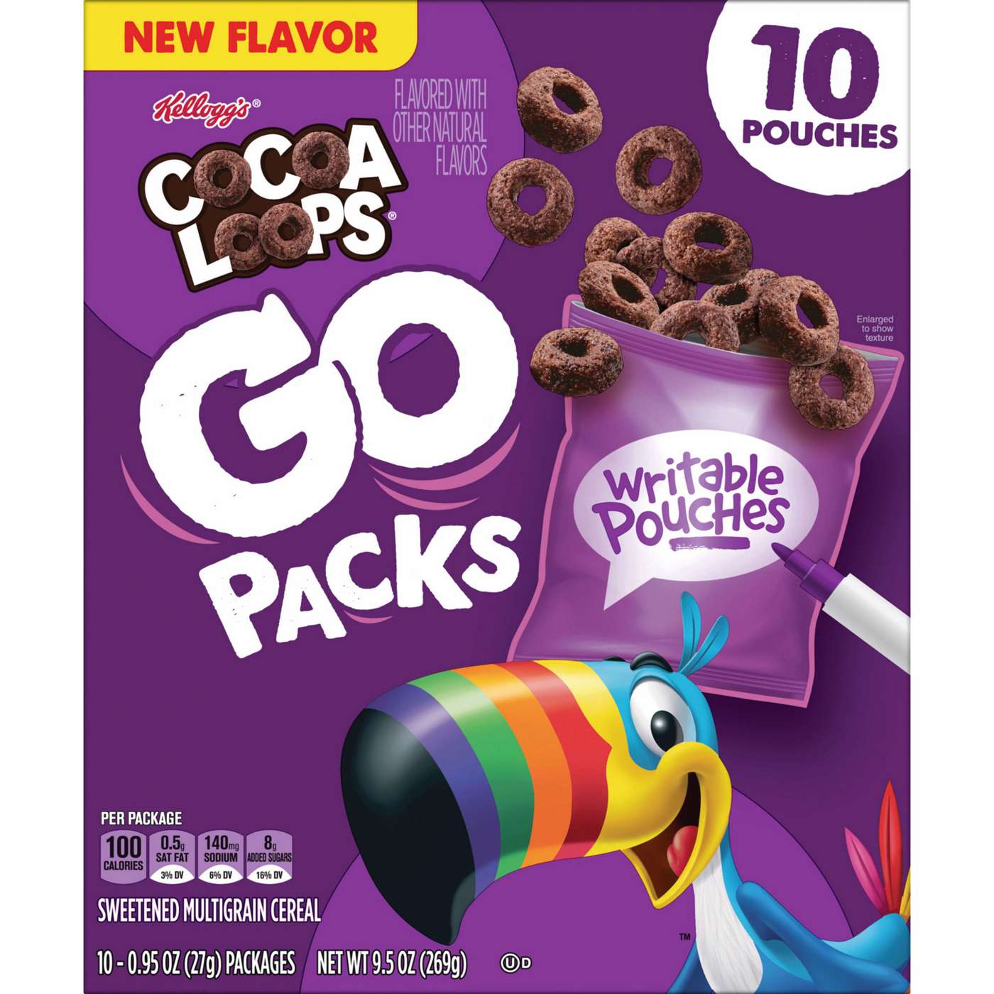 Kellogg's Cocoa Loops Go Pack Cereal Pouches; image 1 of 9