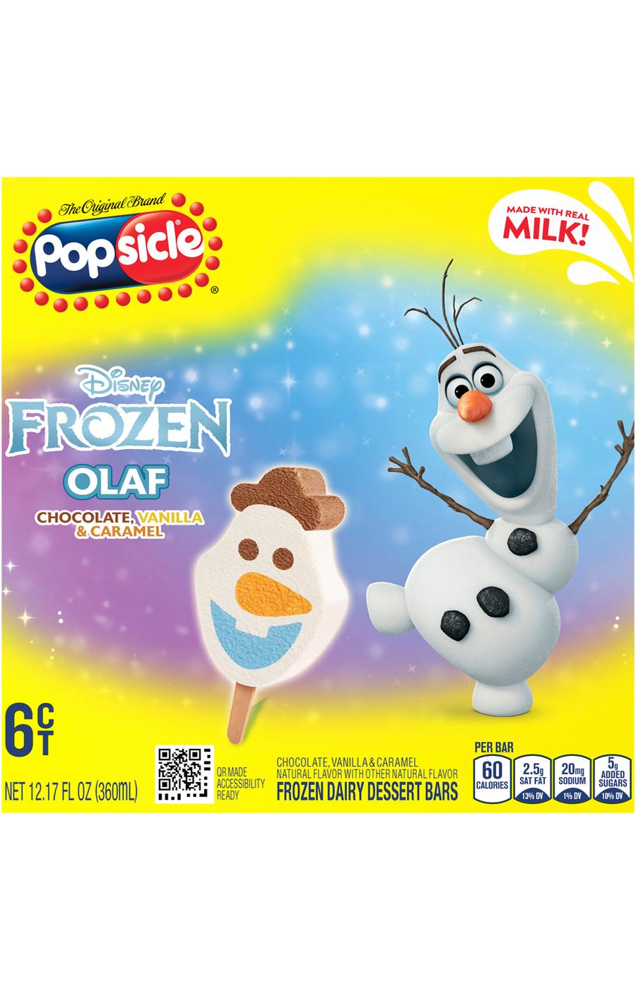 Popsicle Disney Frozen Olaf Chocolate, Vanilla & Caramel Bars; image 1 of 3