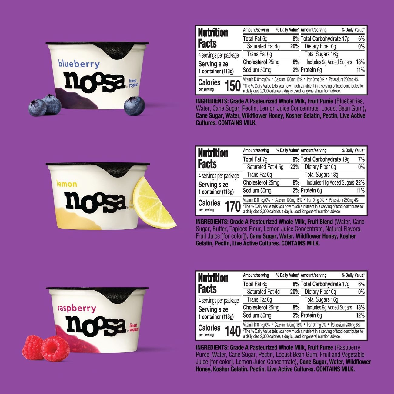 Noosa Whole Milk Yoghurt Variety Pack - Shop Yogurt at H-E-B