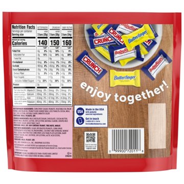 Butterfinger, Crunch & Baby Ruth Assorted Mini Size Chocolates - Share Pack