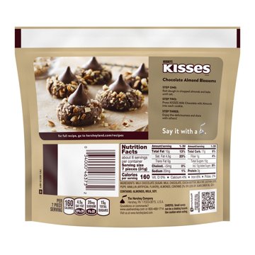 Hershey's Kisses Milk Chocolate with Almonds Candy - Share Pack