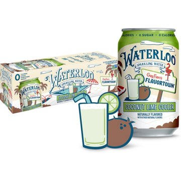 Waterloo Guy Fieri's Flavortown Coconut Lime Cooler Sparkling Water 12 pk Cans