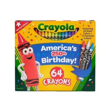 Crayola Crayons America's 250th Birthday, 64 ct